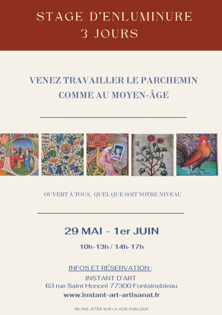 Stages artistiques Cours ENLUMINURE Fontainebleau