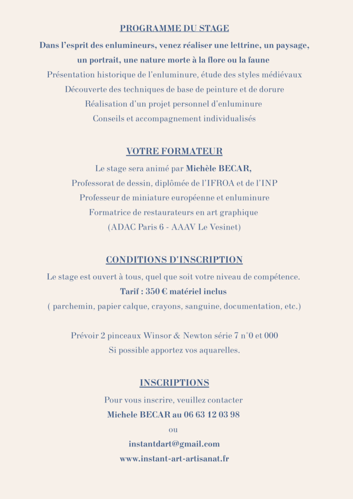 ENLUMINURE Fontainebleau