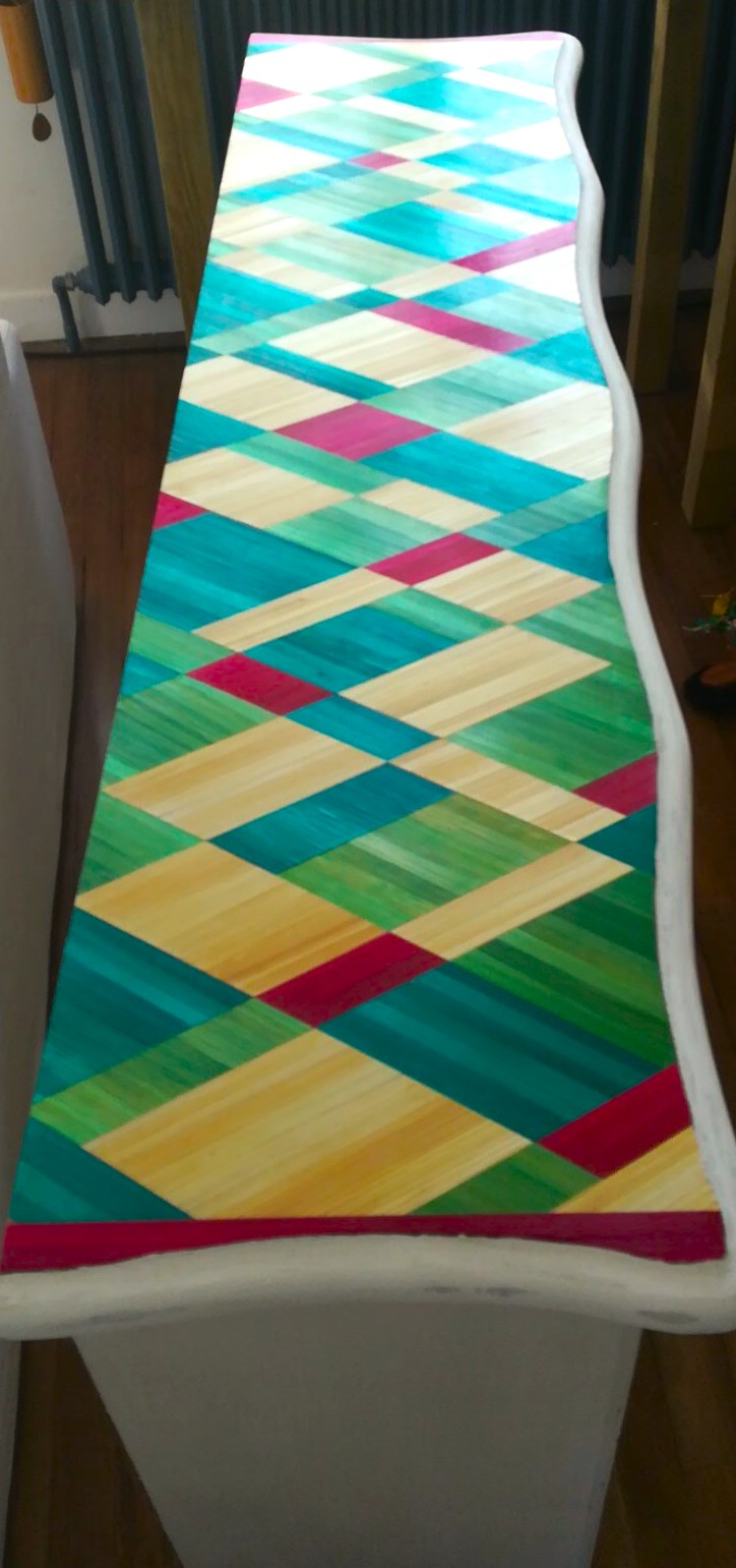 Bibliotheque basse renove - marqueterie