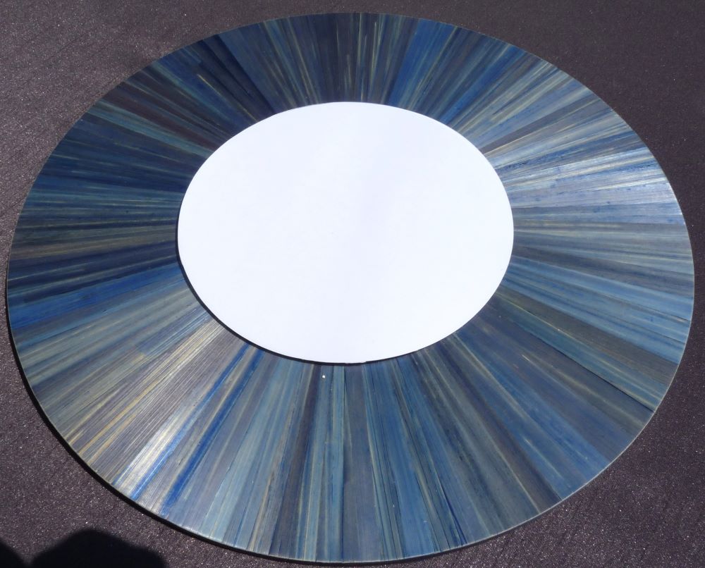 miroir bleu metal