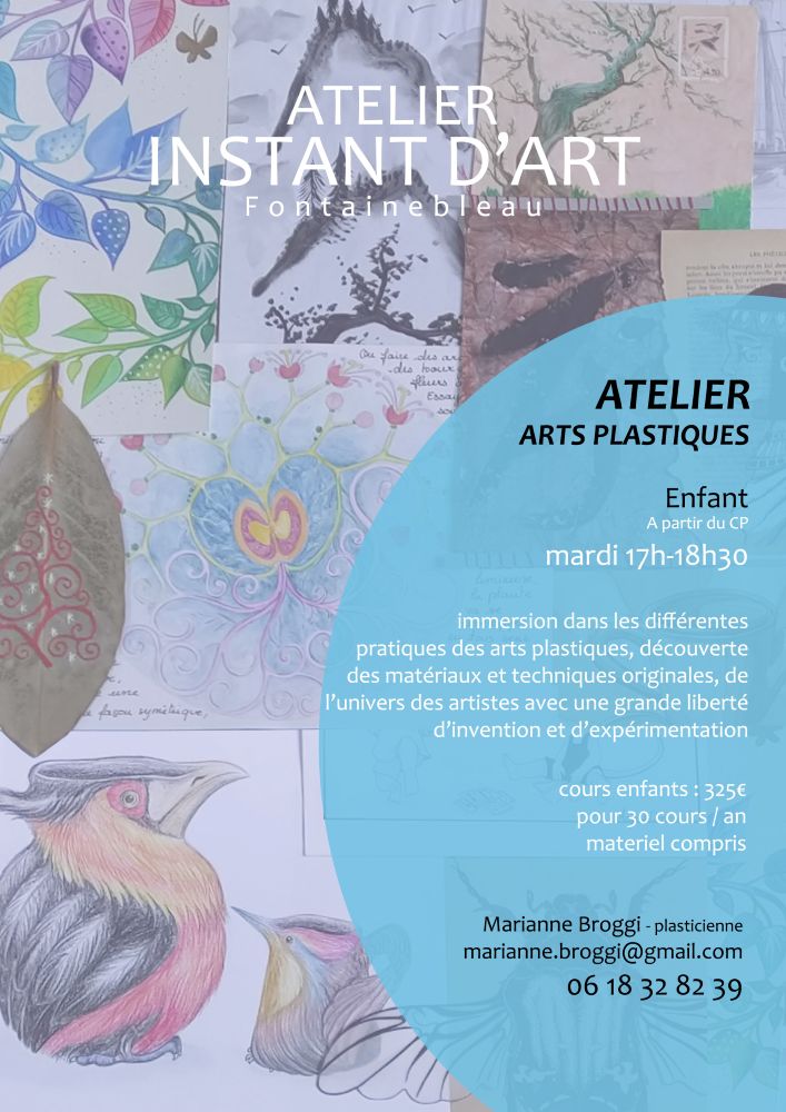 Atelier enfant arts pastiques fontainebleau 77