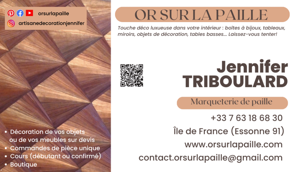 Jennifer marqueterie de paille