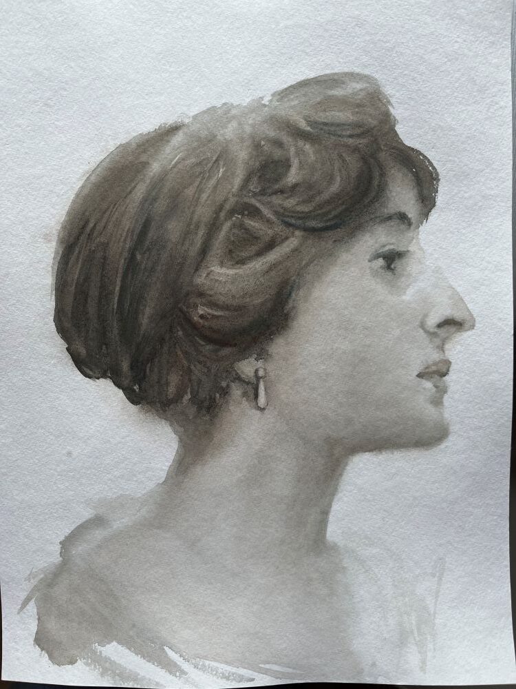 Tableau portrait aquarelle