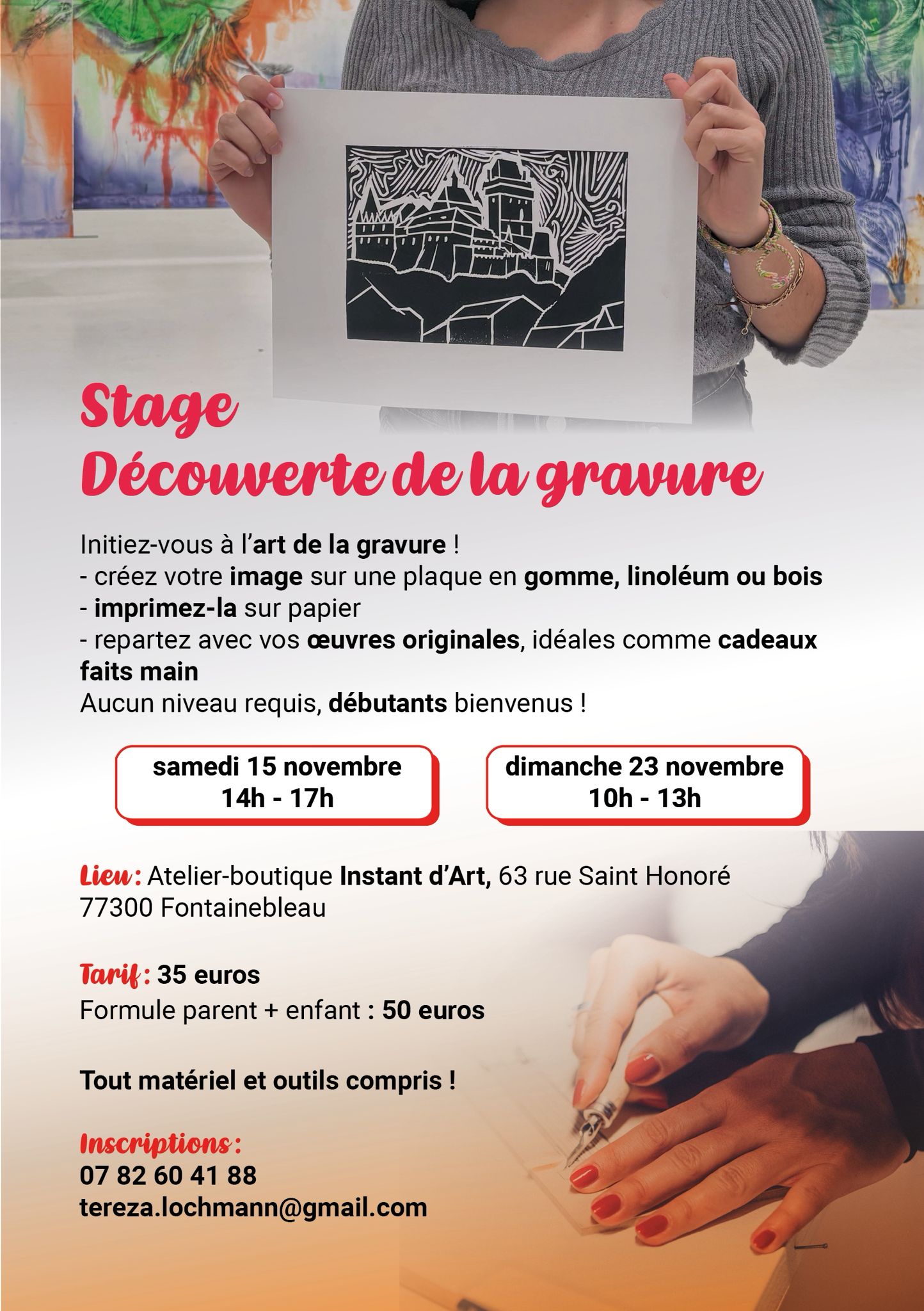 Loisir créatif atelier gravure